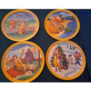 Complete Vintage 1977 McDonalds Lexington Four Seasons 10" Plastic Plate Set Lot